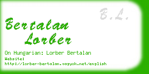 bertalan lorber business card